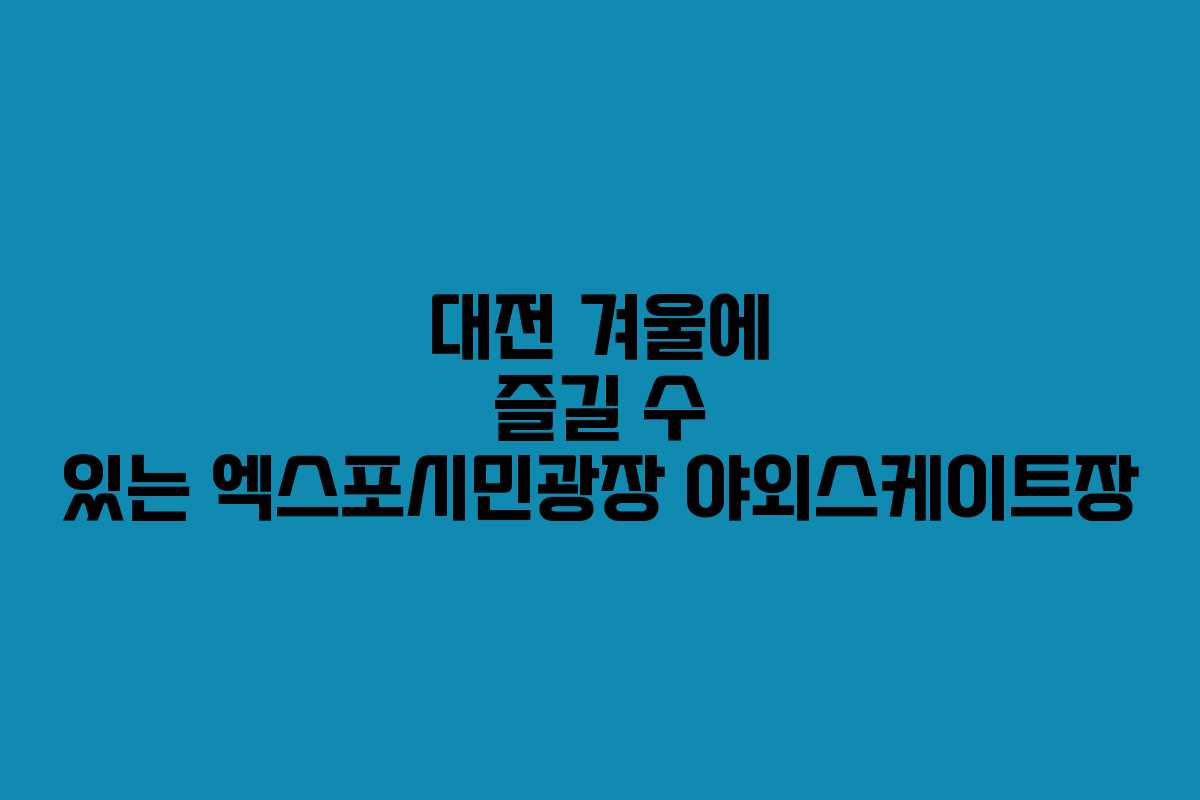 대전 겨울에 즐길 수 있는 엑스포시민광장 야외스케이트장