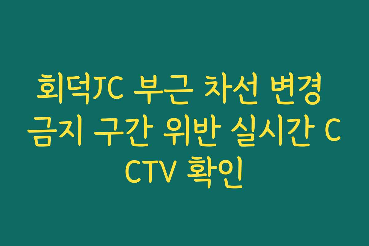 회덕JC 부근 차선 변경 금지 구간 위반 실시간 CCTV 확인