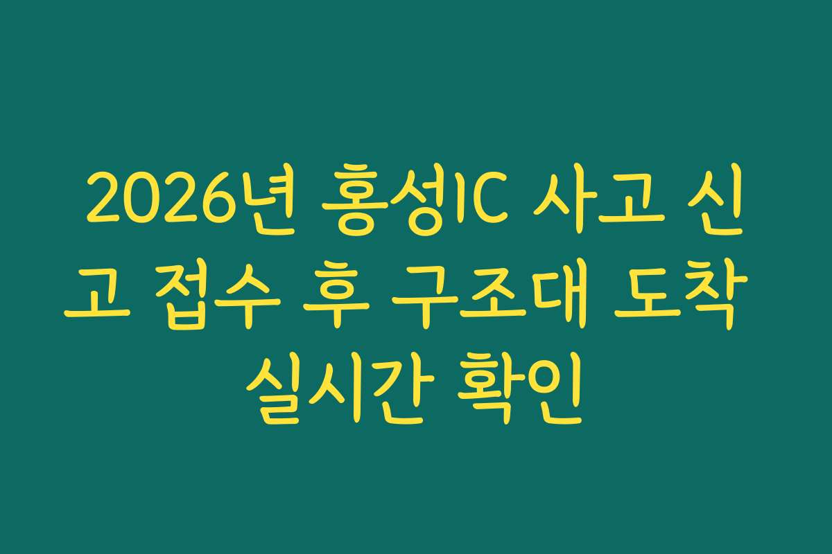 2026년 홍성IC 사고 신고 접수 후 구조대 도착 실시간 확인