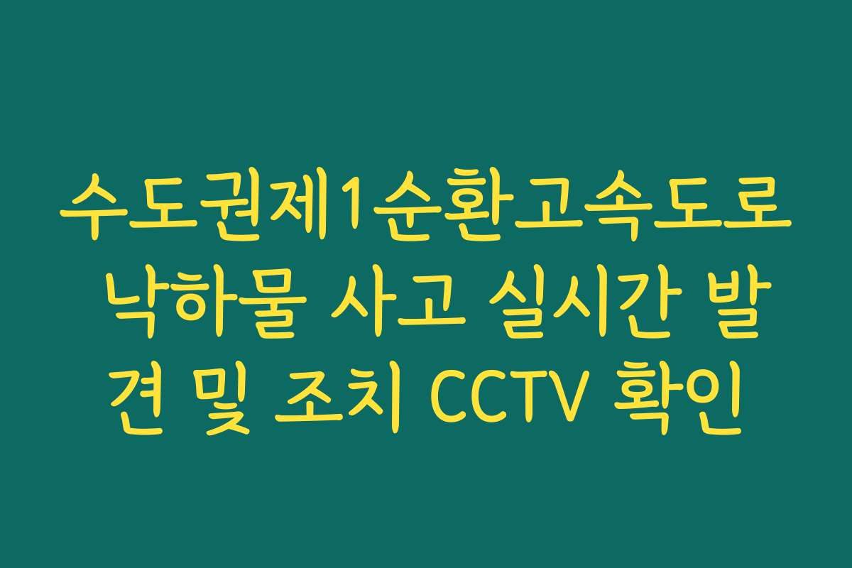 수도권제1순환고속도로 낙하물 사고 실시간 발견 및 조치 CCTV 확인