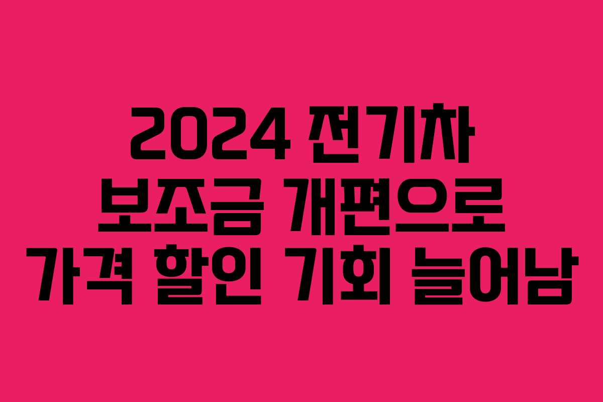 2024 전기차 보조금 개편으로 가격 할인 기회 늘어남