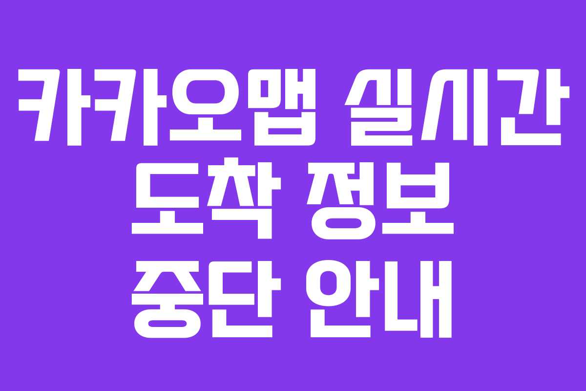 카카오맵 실시간 도착 정보 중단 안내