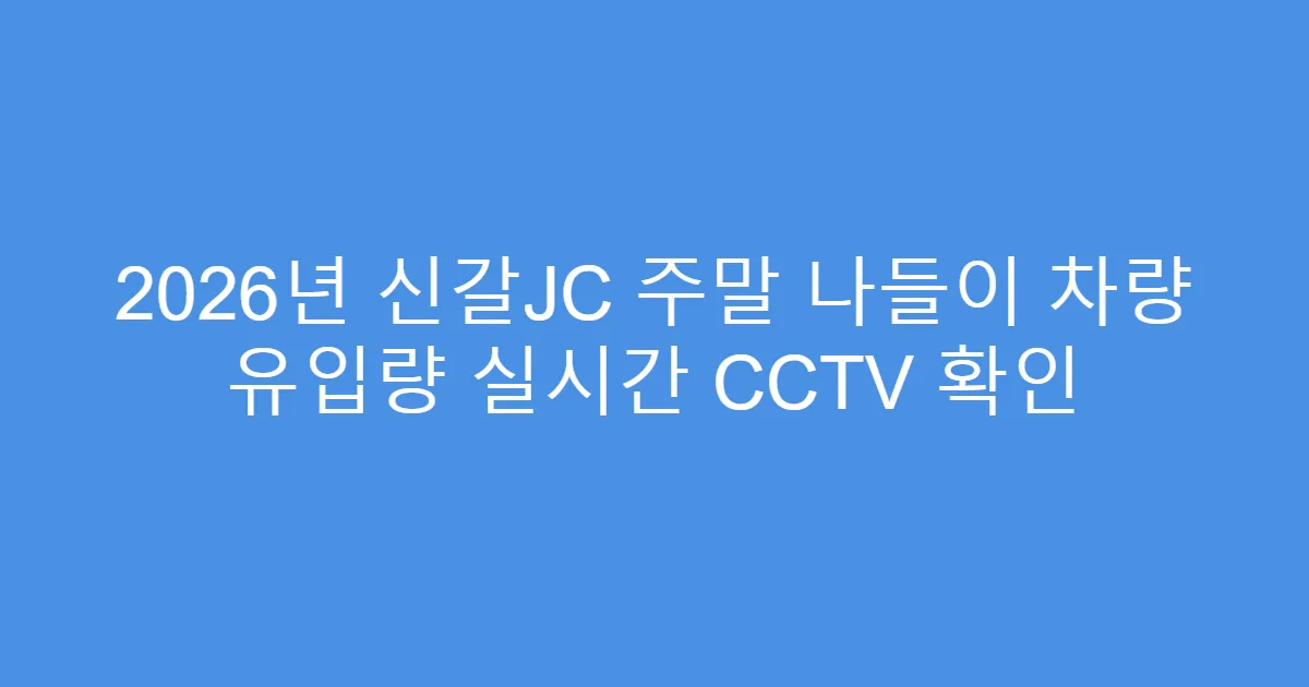 2026년 신갈JC 주말 나들이 차량 유입량 실시간 CCTV 확인