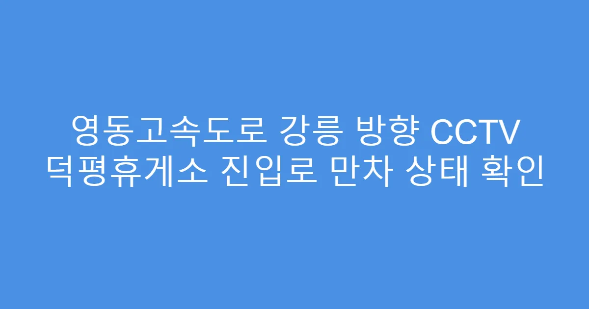 영동고속도로 강릉 방향 CCTV 덕평휴게소 진입로 만차 상태 확인