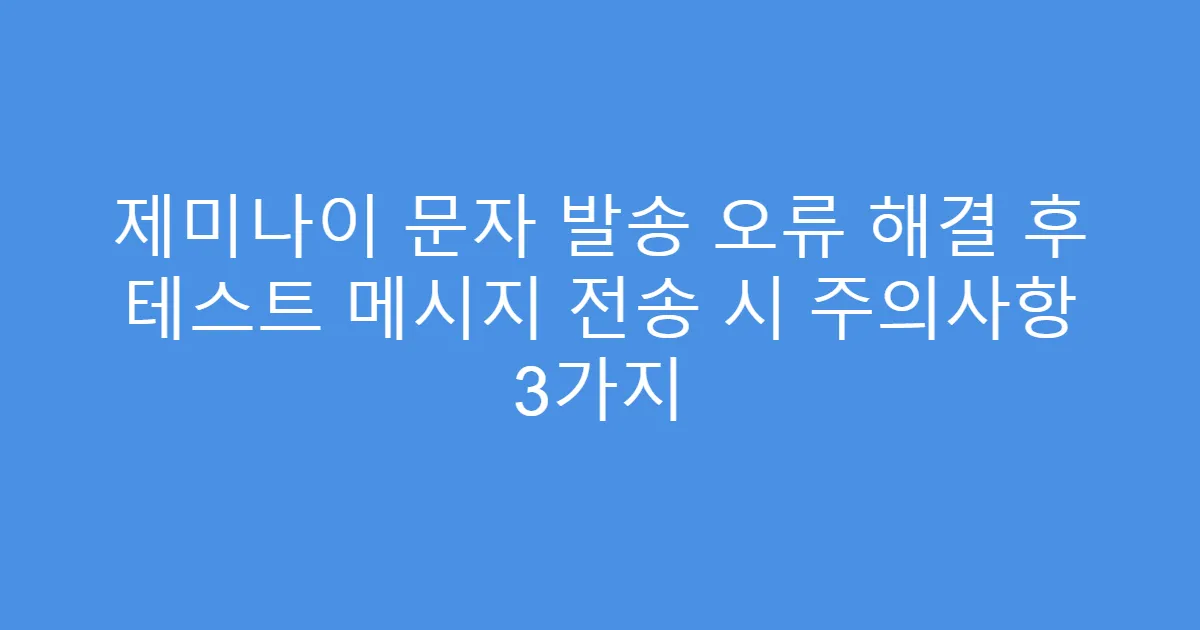 제미나이 문자 발송 오류 해결 후 테스트 메시지 전송 시 주의사항 3가지