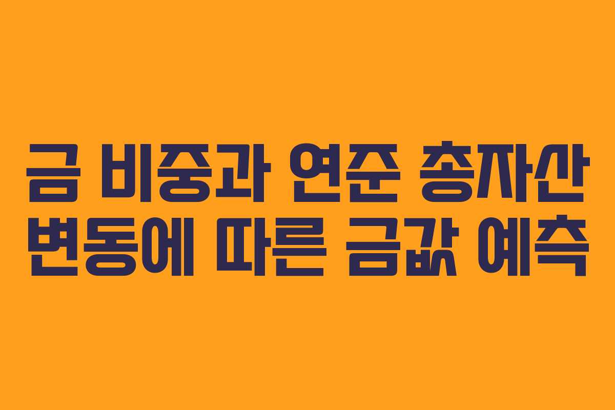 금 비중과 연준 총자산 변동에 따른 금값 예측