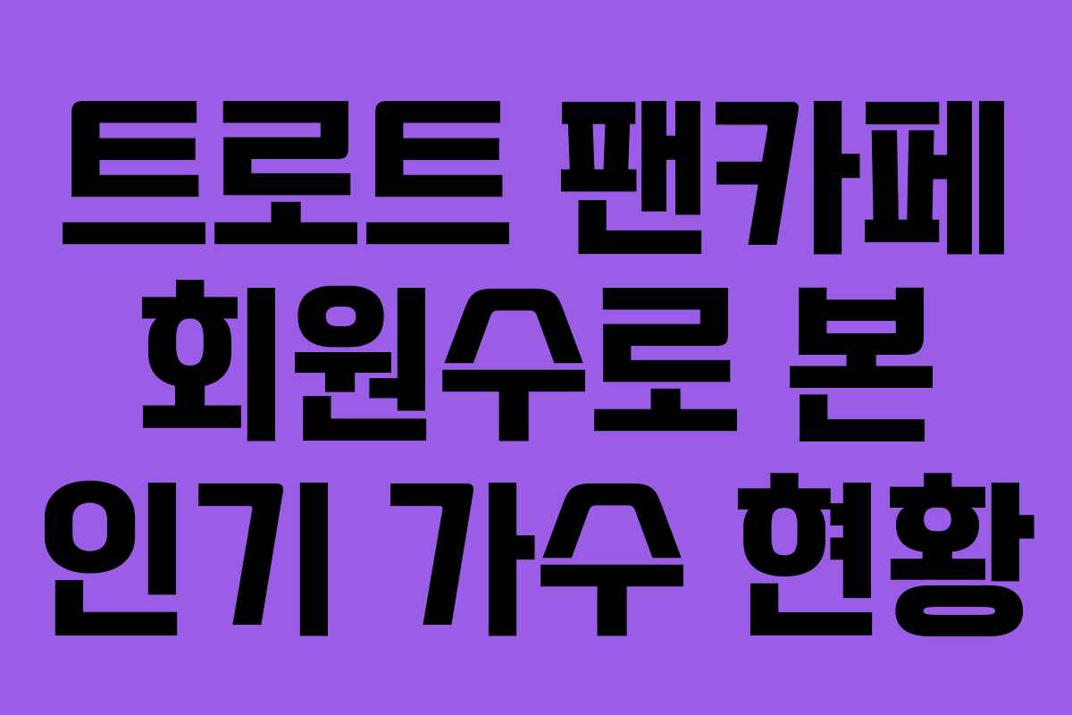 트로트 팬카페 회원수로 본 인기 가수 현황