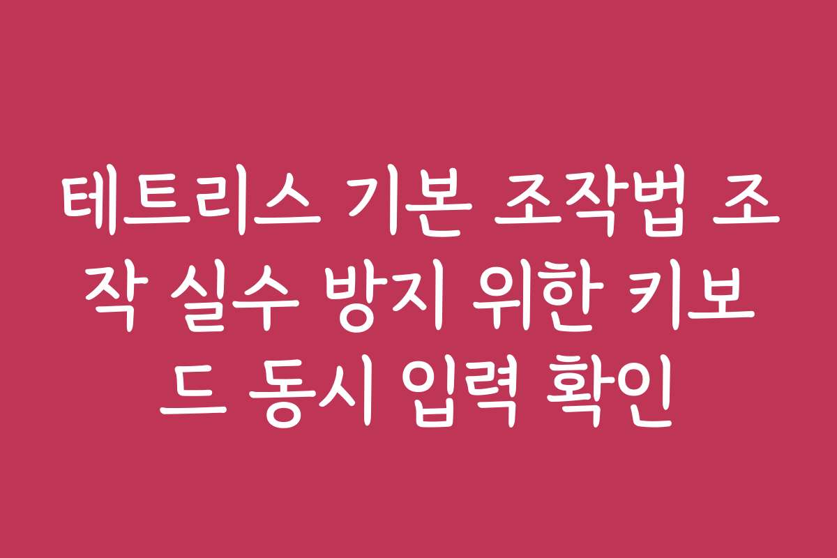 테트리스 기본 조작법 조작 실수 방지 위한 키보드 동시 입력 확인