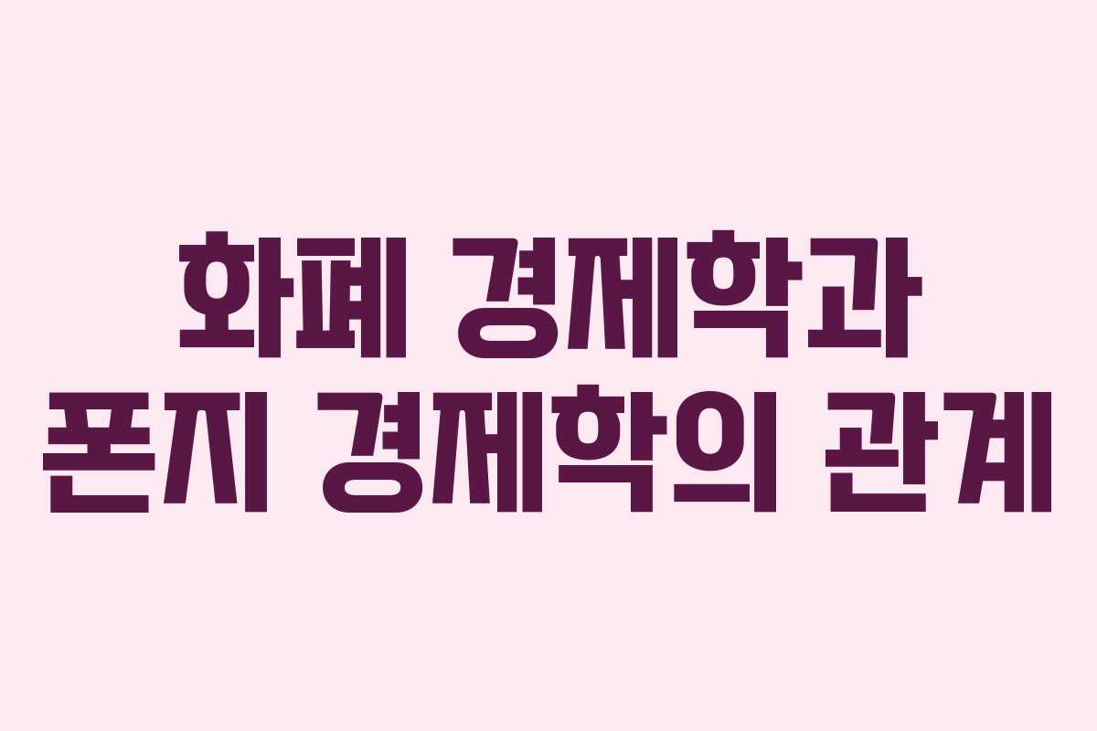 화폐 경제학과 폰지 경제학의 관계