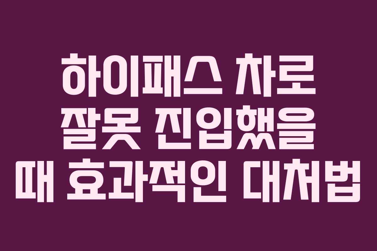 하이패스 차로 잘못 진입했을 때 효과적인 대처법