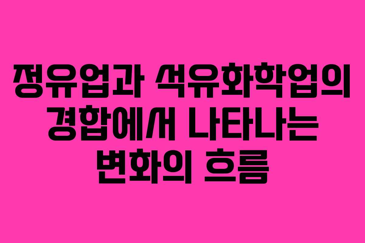 정유업과 석유화학업의 경합에서 나타나는 변화의 흐름