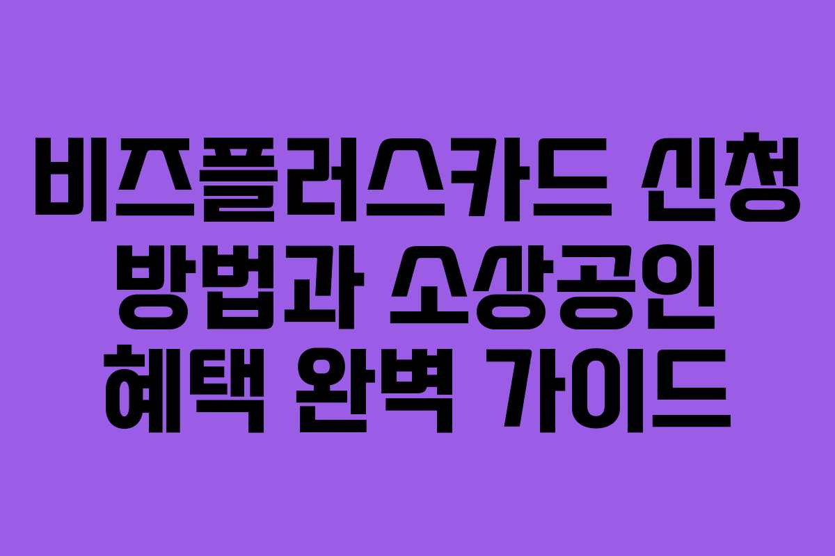 비즈플러스카드 신청 방법과 소상공인 혜택 완벽 가이드