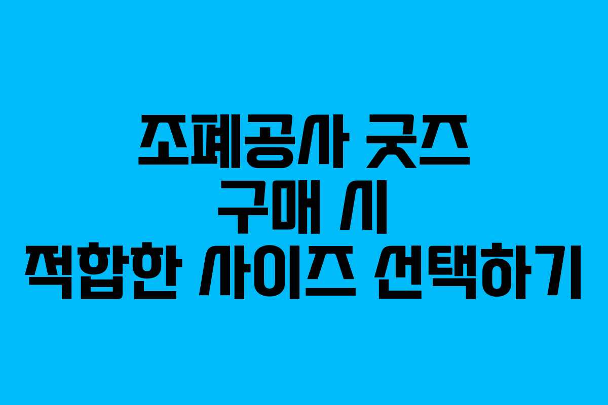 조폐공사 굿즈 구매 시 적합한 사이즈 선택하기