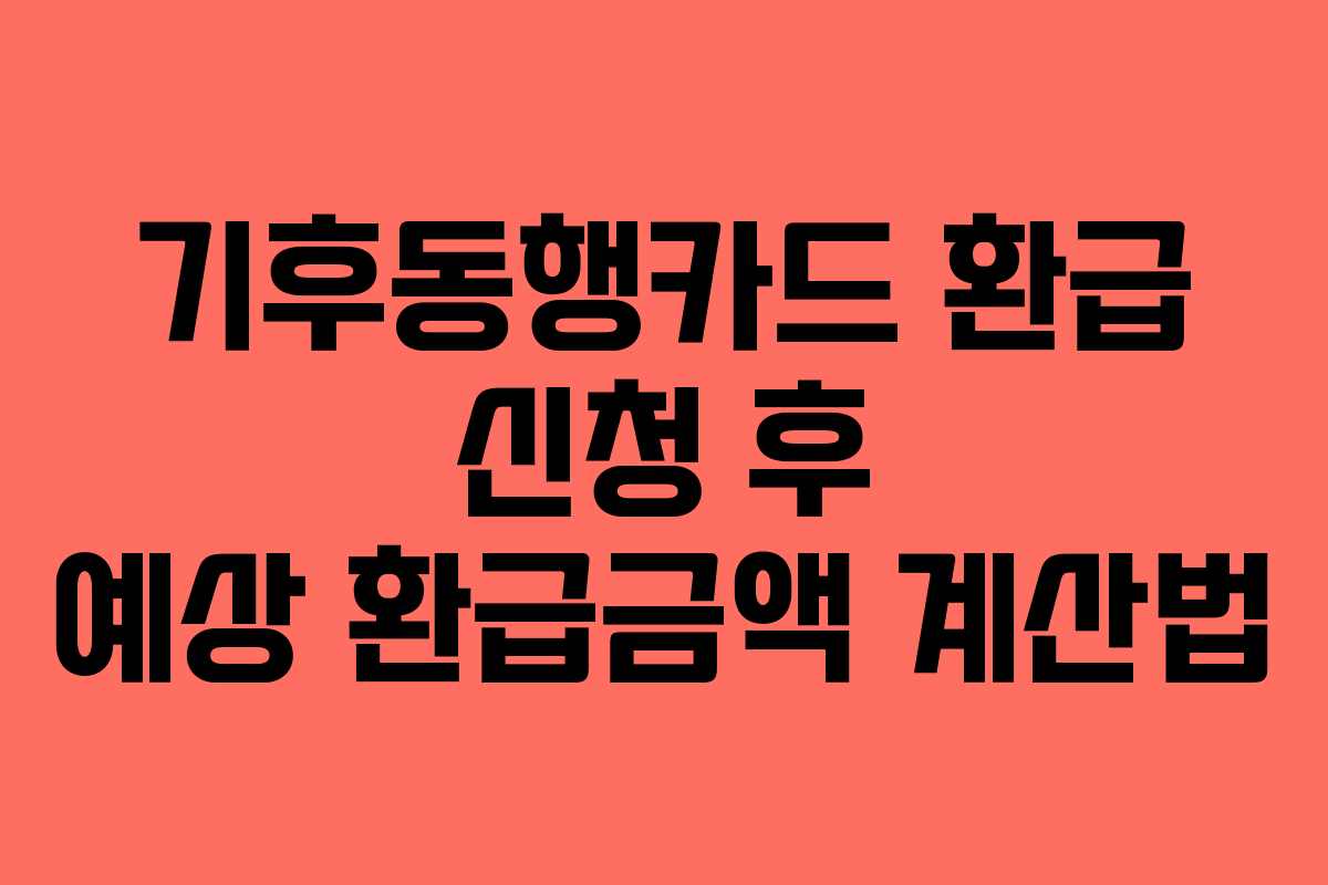 기후동행카드 환급 신청 후 예상 환급금액 계산법