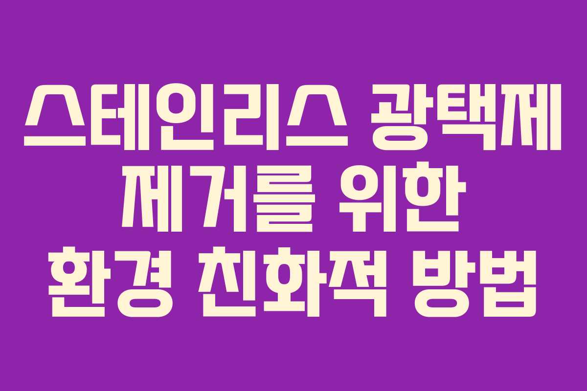 스테인리스 광택제 제거를 위한 환경 친화적 방법