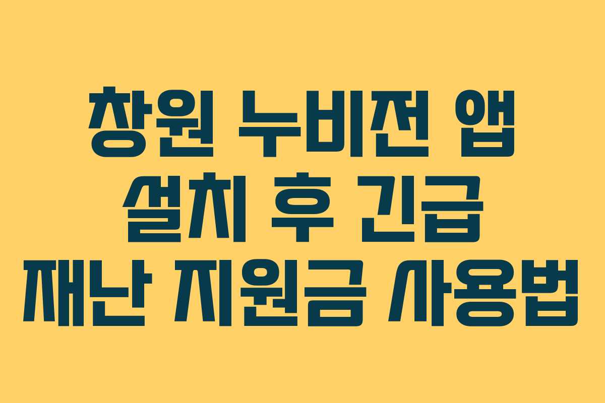 창원 누비전 앱 설치 후 긴급 재난 지원금 사용법