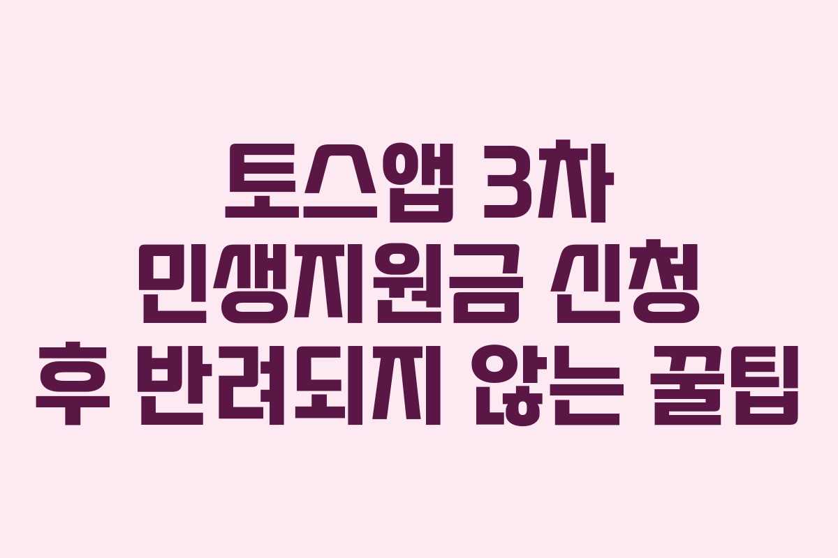 토스앱 3차 민생지원금 신청 후 반려되지 않는 꿀팁