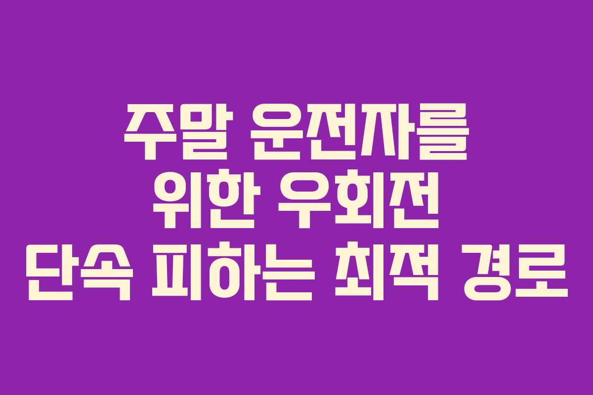 주말 운전자를 위한 우회전 단속 피하는 최적 경로