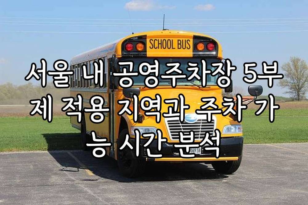 서울 내 공영주차장 5부제 적용 지역과 주차 가능 시간 분석