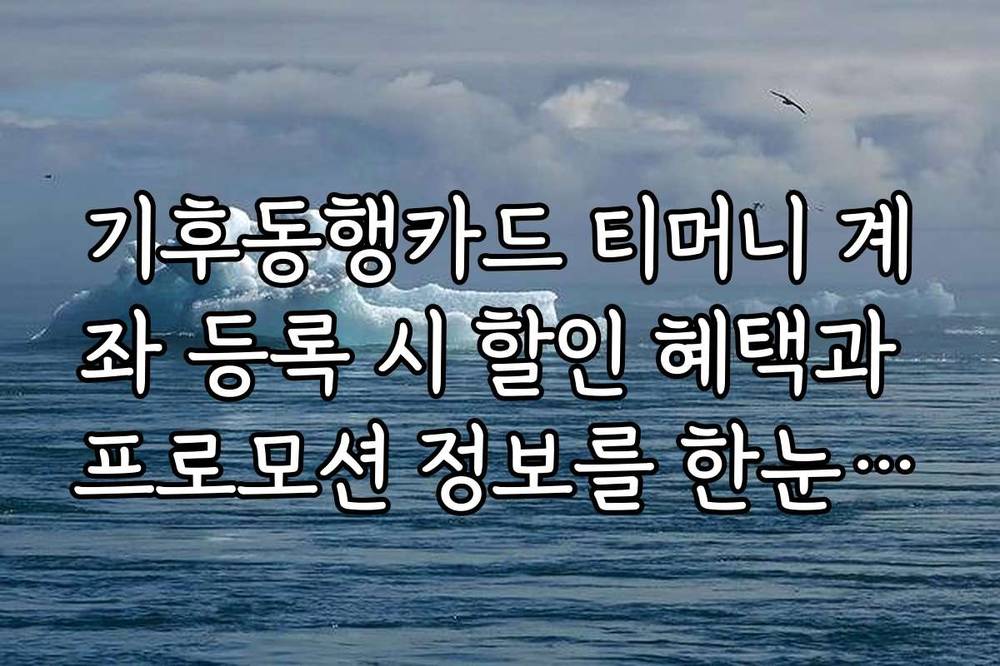 기후동행카드 티머니 계좌 등록 시 할인 혜택과 프로모션 정보를 한눈에 확인하세요