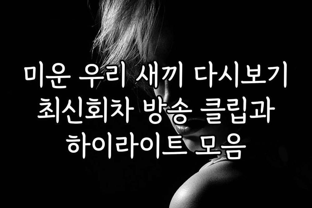 미운 우리 새끼 다시보기 최신회차 방송 클립과 하이라이트 모음