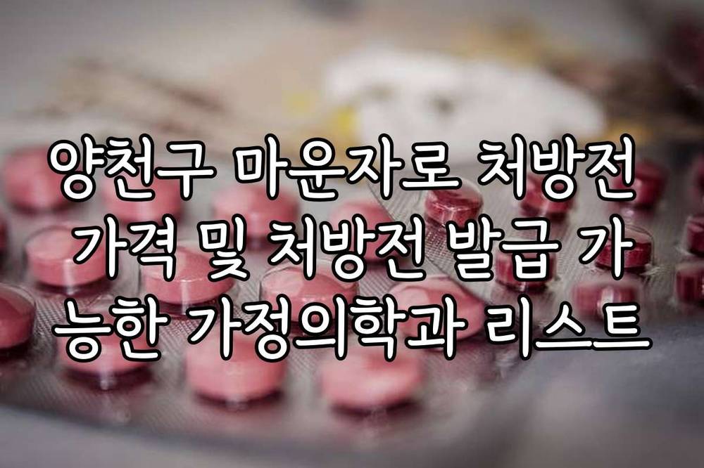 양천구 마운자로 처방전 가격 및 처방전 발급 가능한 가정의학과 리스트