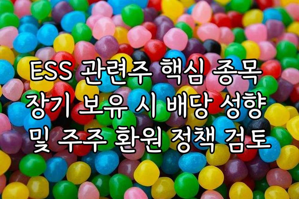 ESS 관련주 핵심 종목 장기 보유 시 배당 성향 및 주주 환원 정책 검토