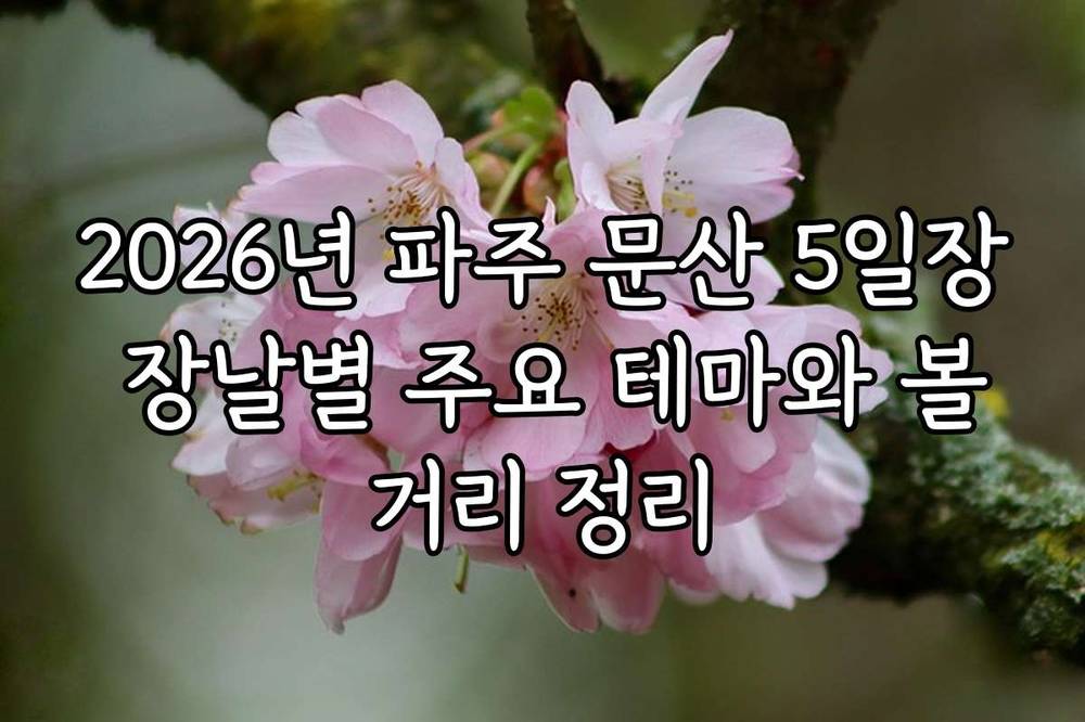 2026년 파주 문산 5일장 장날별 주요 테마와 볼거리 정리