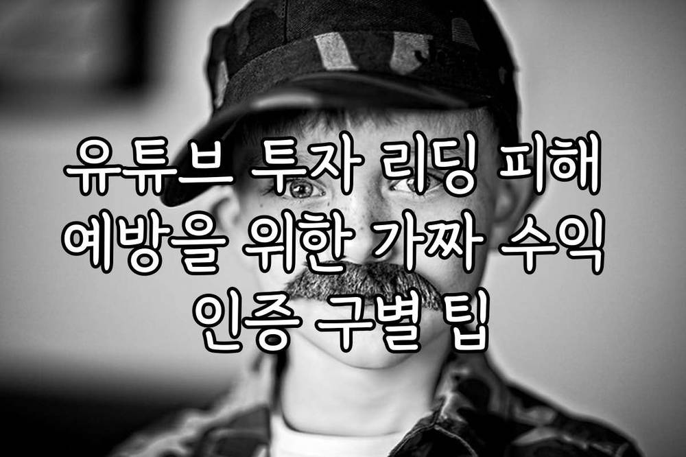 유튜브 투자 리딩 피해 예방을 위한 가짜 수익 인증 구별 팁