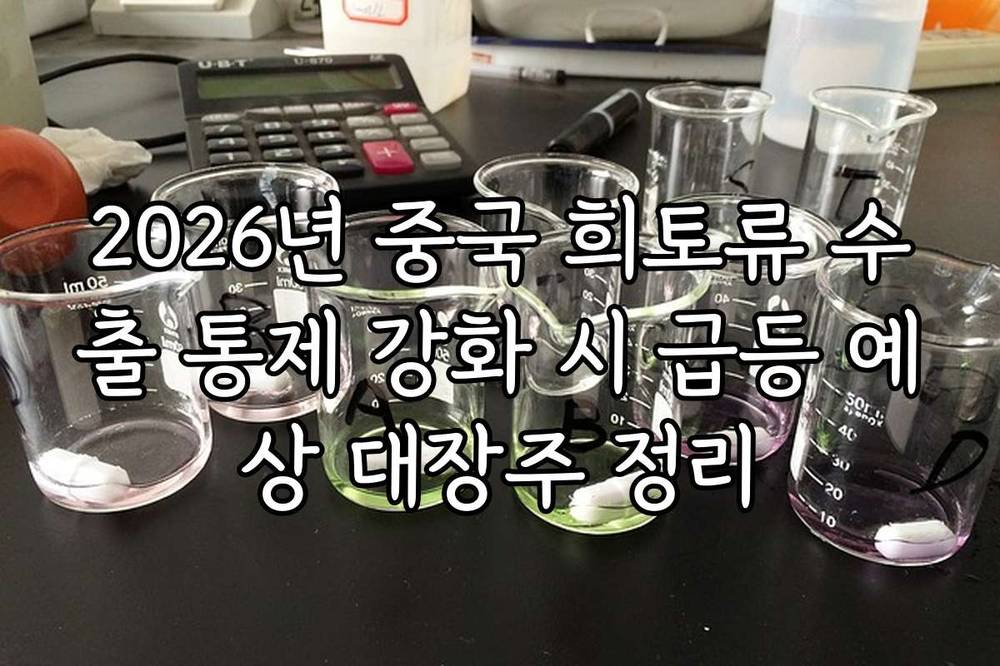 2026년 중국 희토류 수출 통제 강화 시 급등 예상 대장주 정리