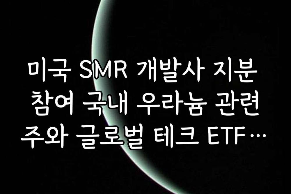 미국 SMR 개발사 지분 참여 국내 우라늄 관련주와 글로벌 테크 ETF 분석