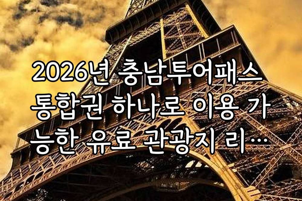 2026년 충남투어패스 통합권 하나로 이용 가능한 유료 관광지 리스트
