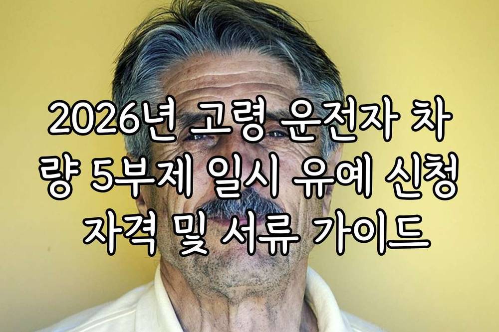 2026년 고령 운전자 차량 5부제 일시 유예 신청 자격 및 서류 가이드