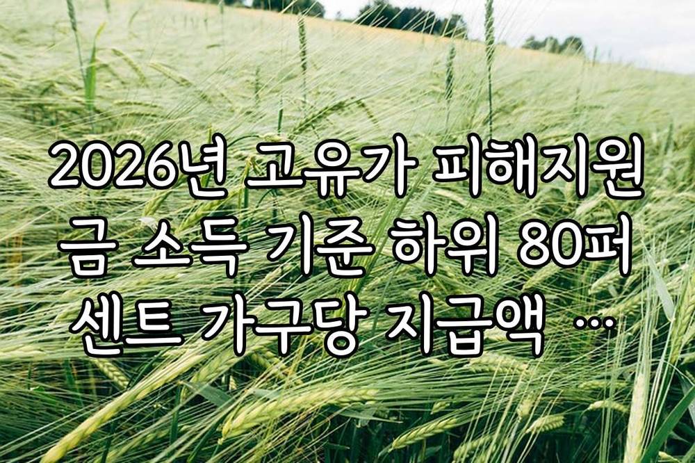 2026년 고유가 피해지원금 소득 기준 하위 80퍼센트 가구당 지급액 확인 방법