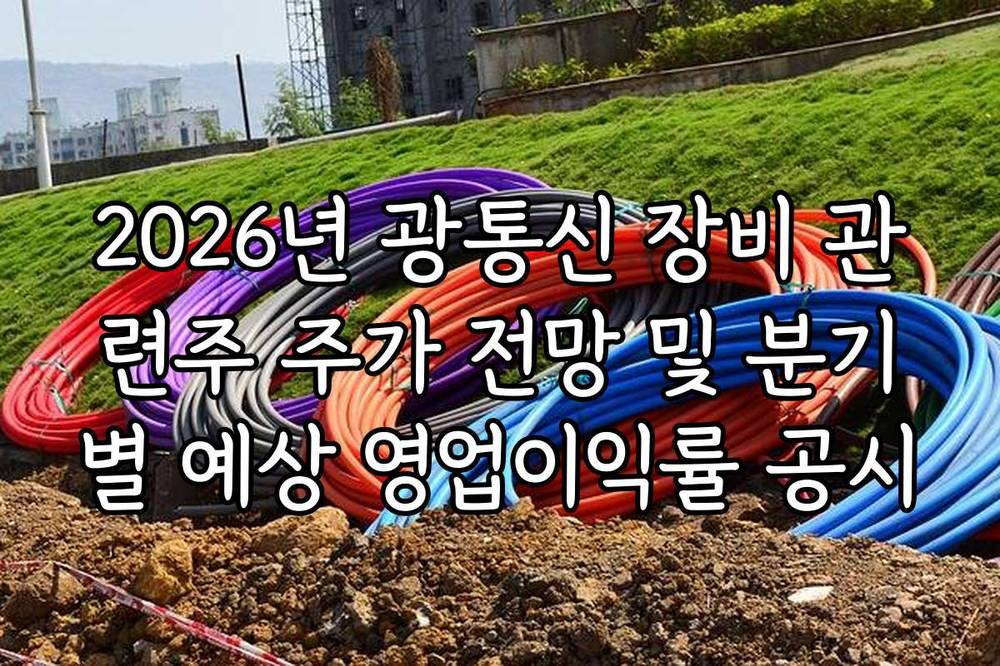 2026년 광통신 장비 관련주 주가 전망 및 분기별 예상 영업이익률 공시