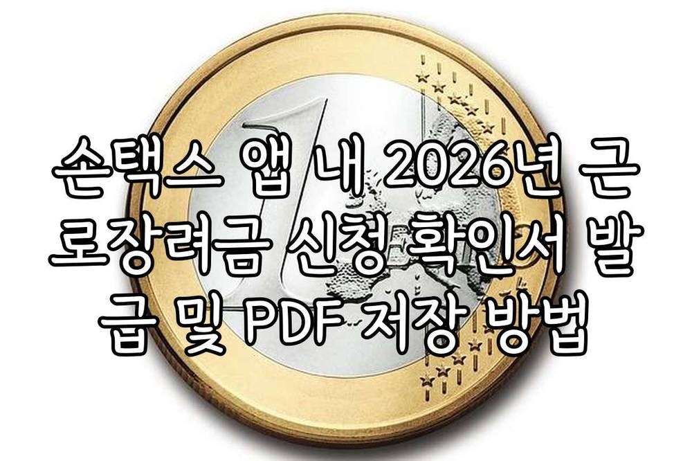 손택스 앱 내 2026년 근로장려금 신청 확인서 발급 및 PDF 저장 방법