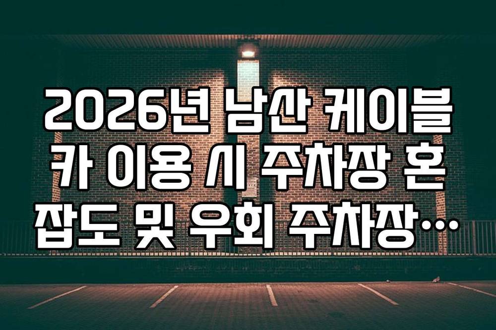 2026년 남산 케이블카 이용 시 주차장 혼잡도 및 우회 주차장 정보