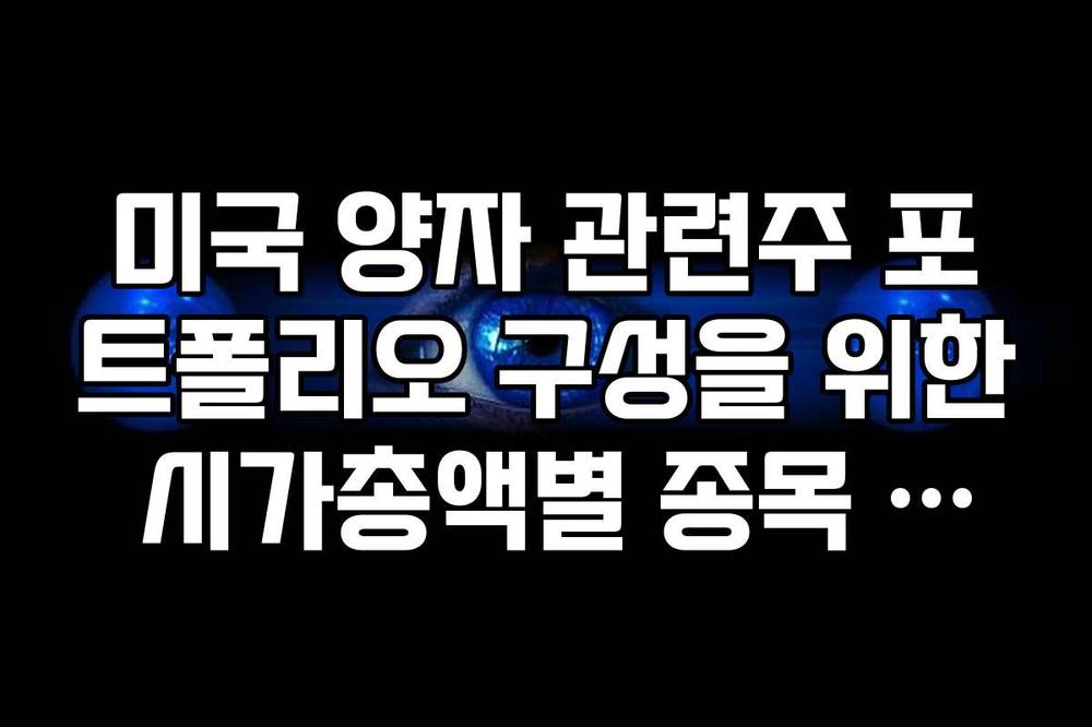 미국 양자 관련주 포트폴리오 구성을 위한 시가총액별 종목 정리