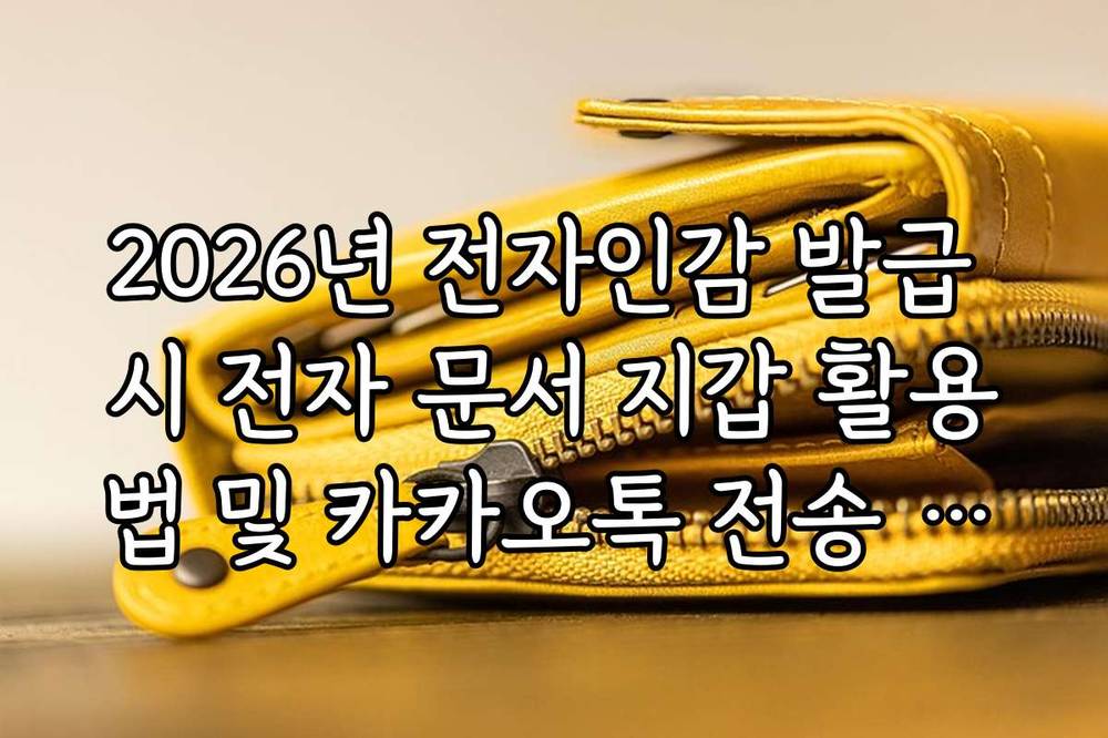 2026년 전자인감 발급 시 전자 문서 지갑 활용법 및 카카오톡 전송 가이드