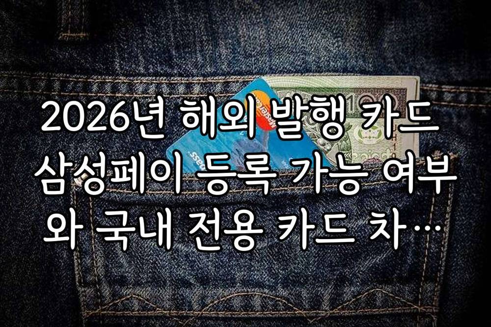 2026년 해외 발행 카드 삼성페이 등록 가능 여부와 국내 전용 카드 차이점