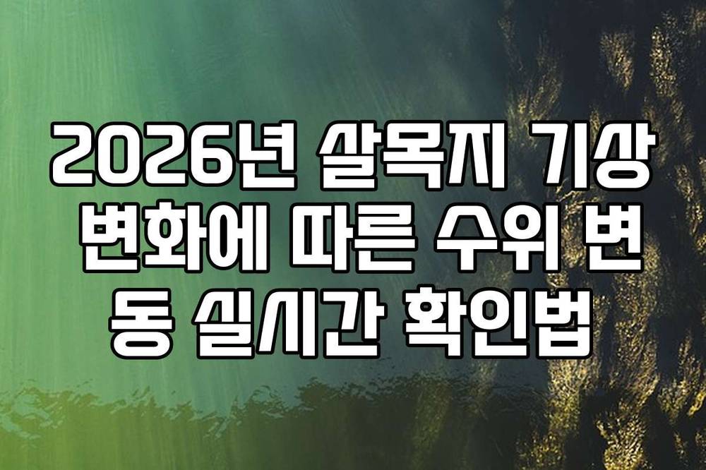 2026년 살목지 기상 변화에 따른 수위 변동 실시간 확인법