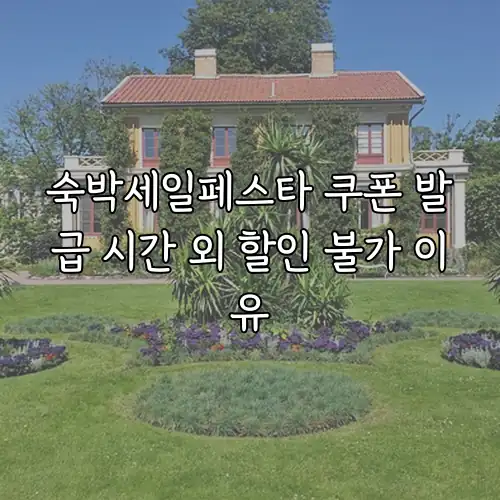 숙박세일페스타 쿠폰 발급 시간 외 할인 불가 이유