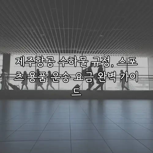 제주항공 수하물 규정, 스포츠 용품 운송 요금 완벽 가이드