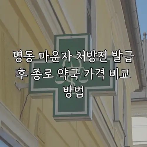 명동 마운자 처방전 발급 후 종로 약국 가격 비교 방법