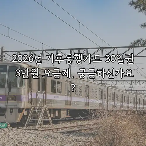 2026년 기후동행카드 30일권 3만원 요금제, 궁금하신가요?