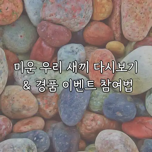 미운 우리 새끼 다시보기 & 경품 이벤트 참여법