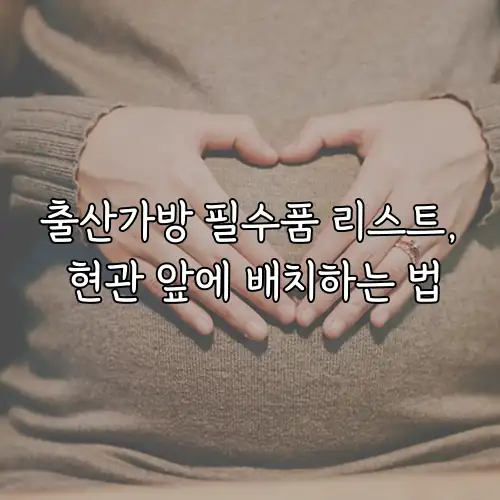 출산가방 필수품 리스트, 현관 앞에 배치하는 법