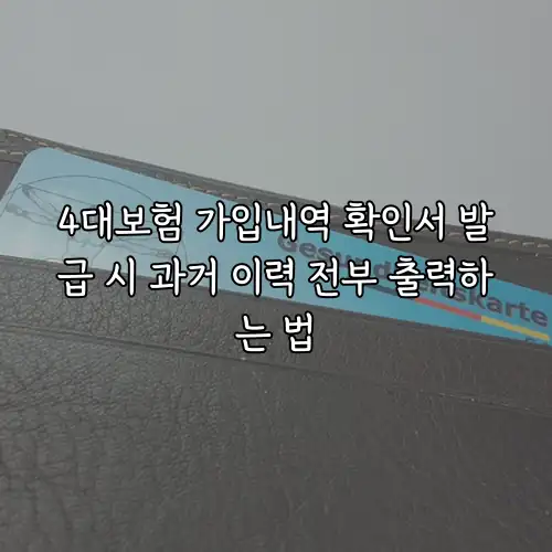 4대보험 가입내역 확인서 발급 시 과거 이력 전부 출력하는 법