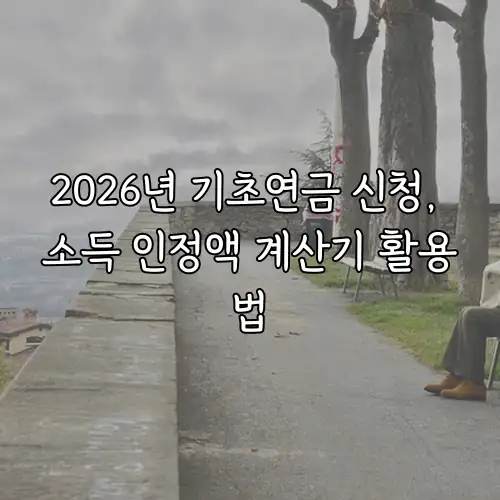 2026년 기초연금 신청, 소득 인정액 계산기 활용법