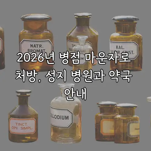 2026년 병점 마운자로 처방, 성지 병원과 약국 안내